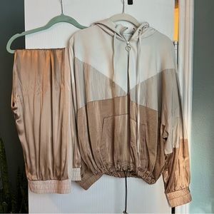 Zara Metallic Colorblock Track Suit